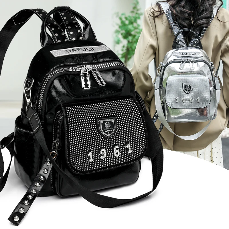 Fashion Trendy Girl Large Capacity Backpack Luxury Designer Leather Casual Shoulder Bags High Quality School Bags For Teenagers