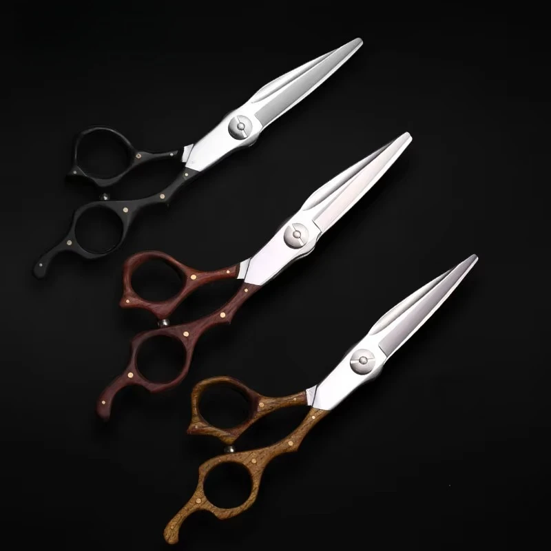 6inch VG-10 Hair Cutting Scissors Sandalwood Handle Hair Beauty Scissors Barber Scissors