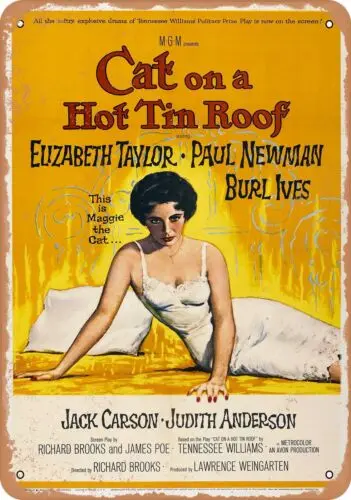 Metal Sign - Cat On A Hot Tin Roof (1958) - Vintage Look