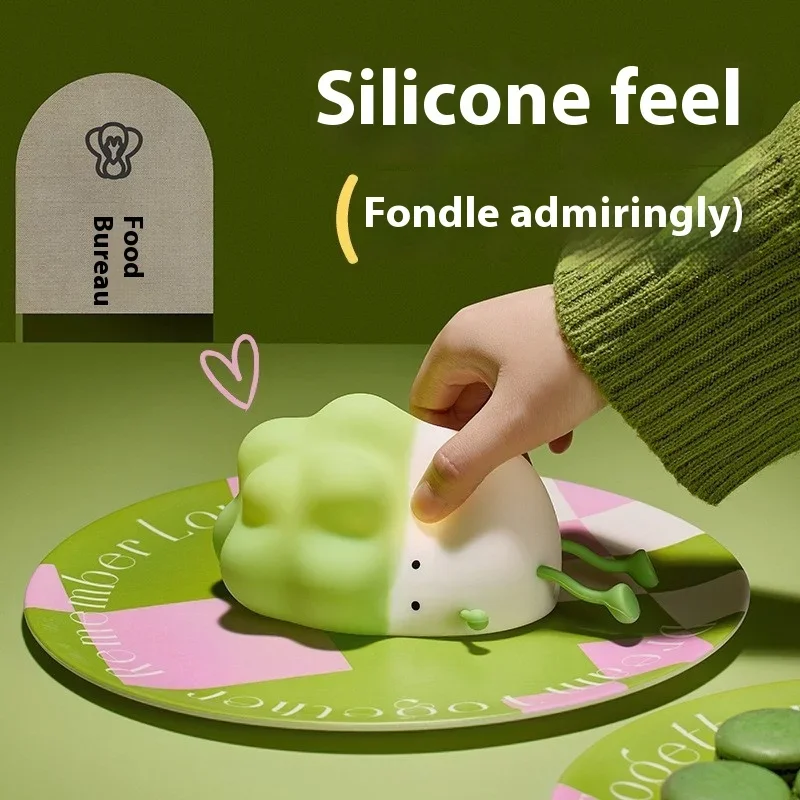 60 قطعة/السلع جديد صغير حفلة الخضار بات جو الكرتون ضوء غرفة نوم لينة ضوء النوم حماية العين سيليكون ليلة مصباح