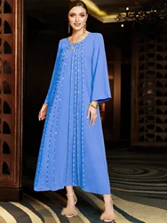 Turkey Eid Party Muslim Women Dress Morocco Abaya Kaftan Evening Dresses Diamond Dubai Ramadan Islam Long Robe Femme Vestidos