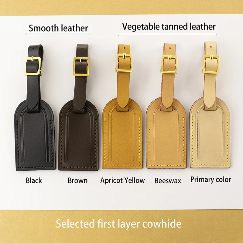 TINBERON Vachetta Leather Luggage Tag Travel Accessories Men Women Suitcase Baggage Handbag Tags Luxury Bag Decorations Labels