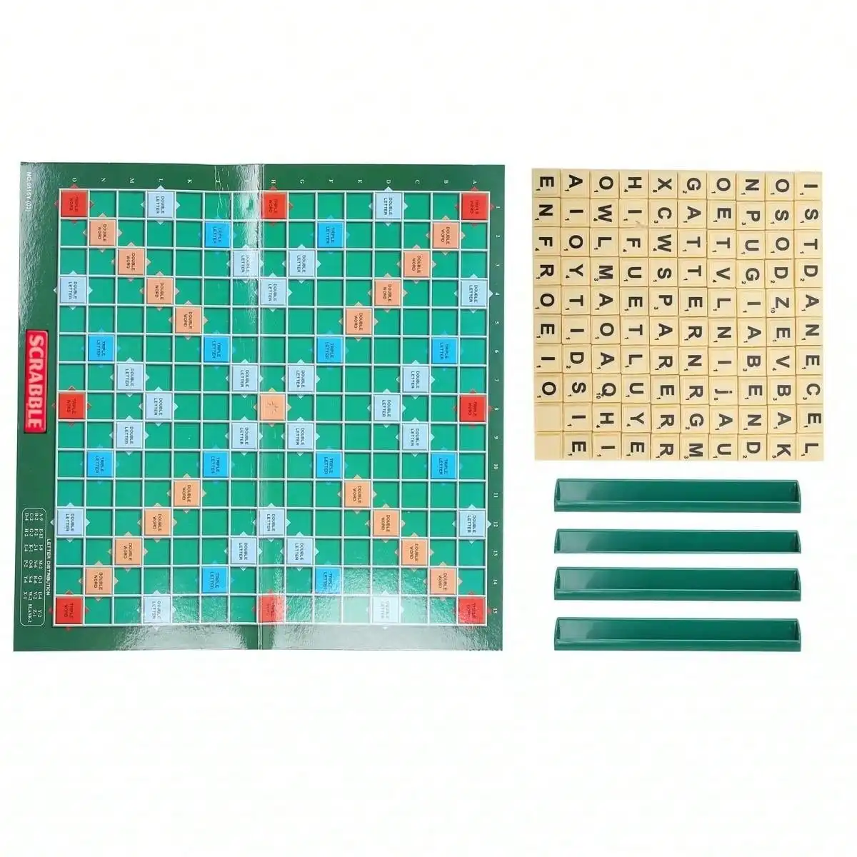 1PCS, English Scrabble Solitaire, Alphabet Chess, Alphabet Scrabble, Jigsaw Board Game for 2-4 players, board game。