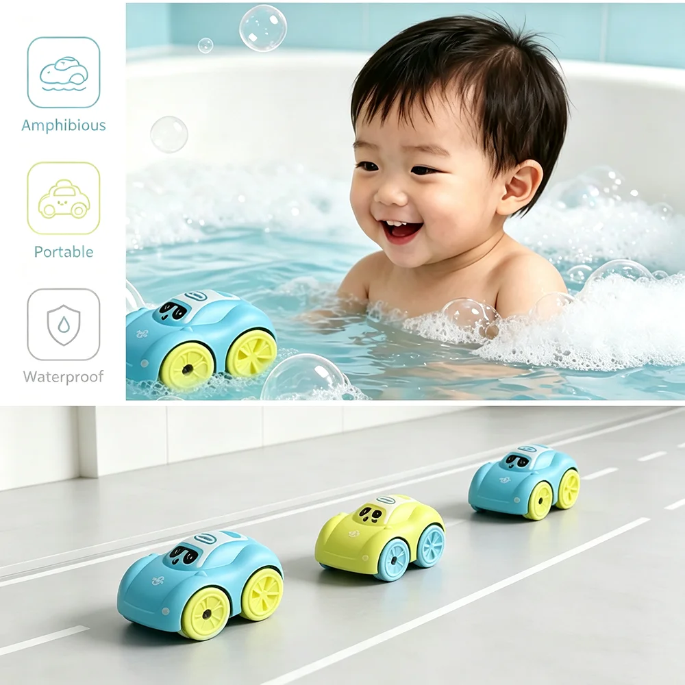 Baby Bath Toys Amphibious Cars Amphibious Floating Car Toy Kid Bathing Cartoon Swimming Water Outdoor Playing Toy for Kids Gifts