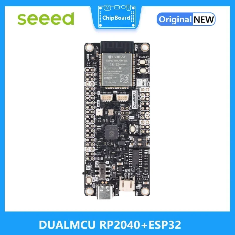 DUALMCU RP2040+ESP32 Dev board Raspberry Pi RP2040 microcontroller plus an Espressif ESP32 WROOM in a simple one module