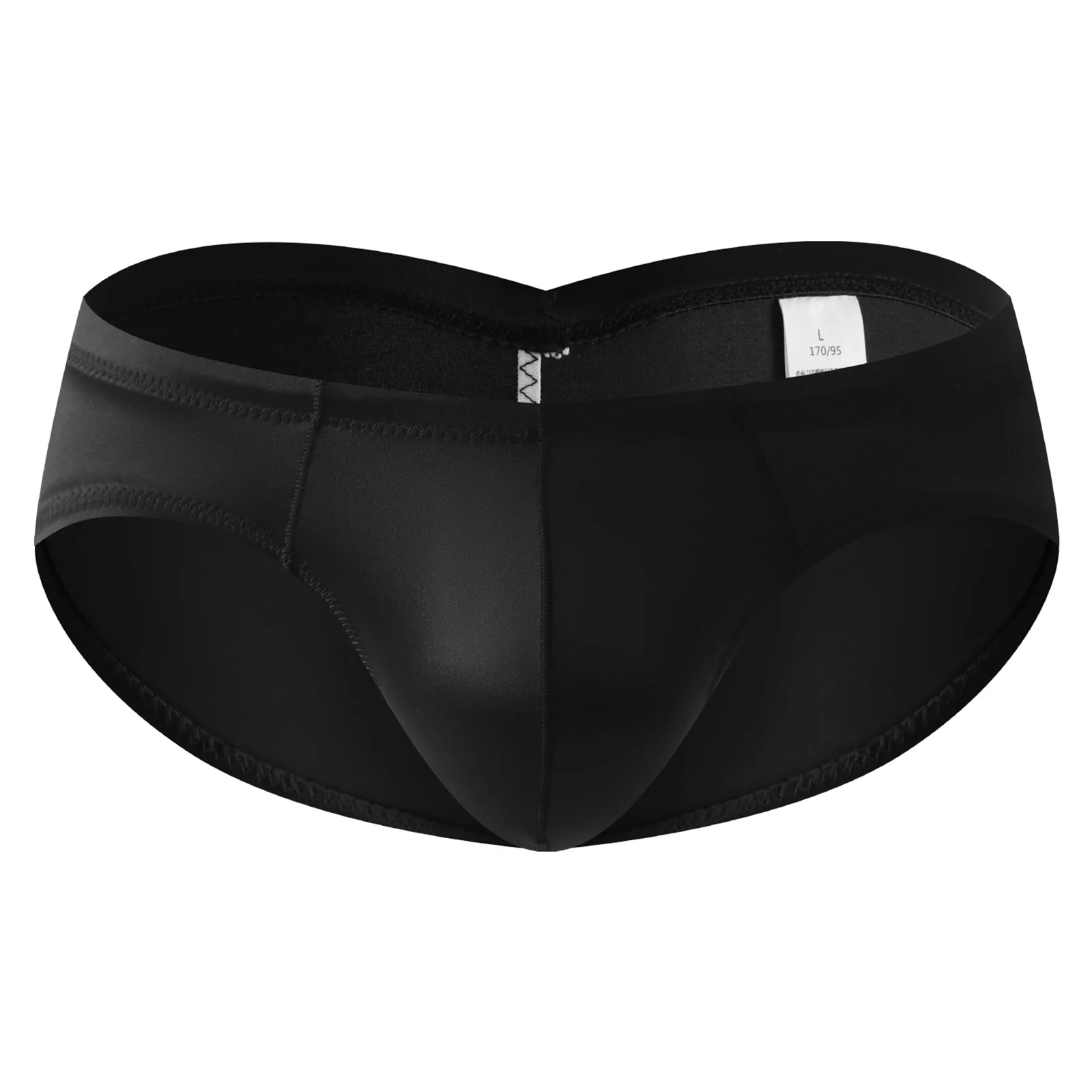 Men's Training Briefs Sport Gym Running Underwear Satin Quick Dry U Convex Pouch Low Rise Bikini Shorts Workout Bodybuilding image 3