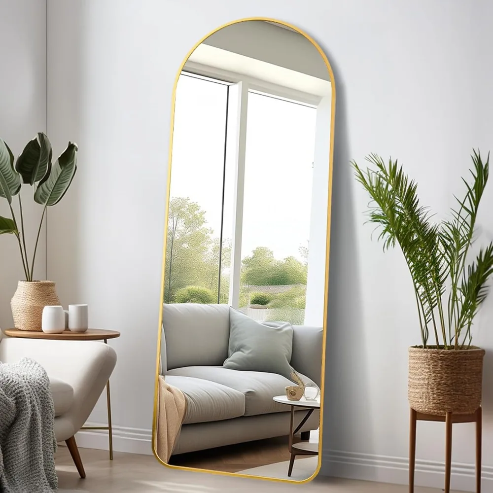 Arched Full Length Mirror,64''x21'' Freestanding Floor Mirror with Stand,Large Full Body Wall Mirror,Wall-Mounted or Leaning