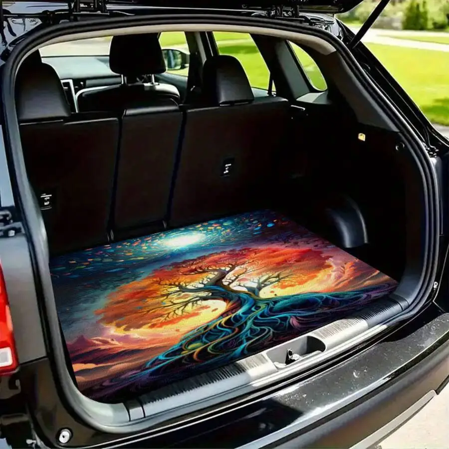 1 Piece Of Artistic Tree Design Car Trunk Mat, Suitable For All Seasons, Ideal For SUVs/Sedans, Creative Gift, Unisex