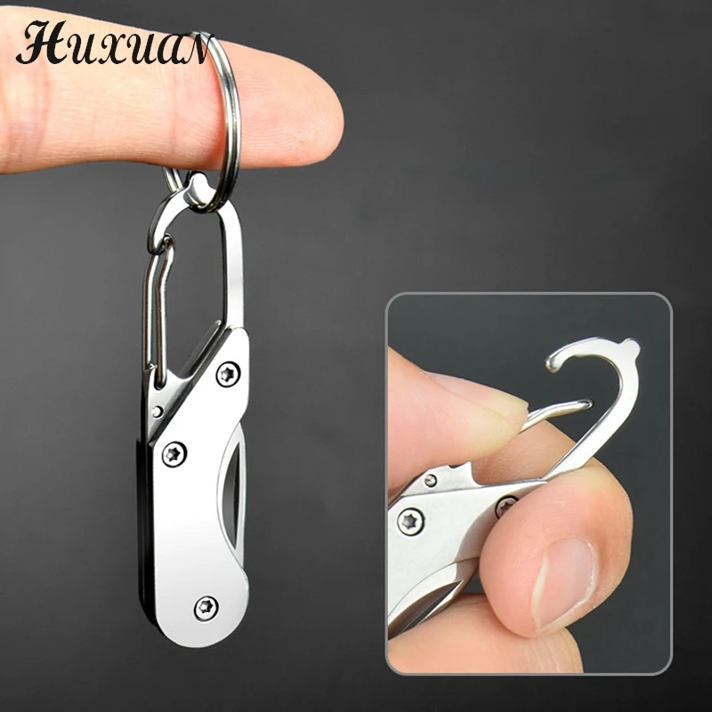 NEW Mini Stainless Steel Lockless Folding Knife Outdoor EDC Fruit Knife Carrying Key Chain And Anti Slip Handle