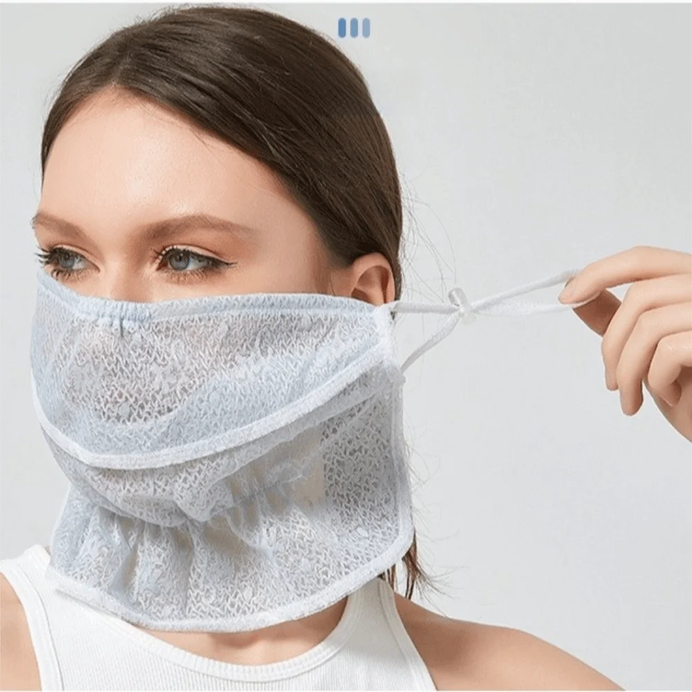 Trend Neck Protection Lace Face Cover Breathable Dustproof Sunscreen Mask Mask Outdoor Riding