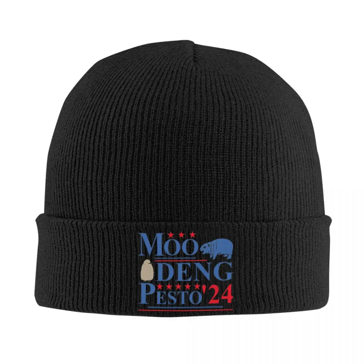 Funny Pesto Penguin Moo Deng 24 Hat Autumn Winter Skullies Beanies Street Animal Cap Men Women Acrylic Skullcap