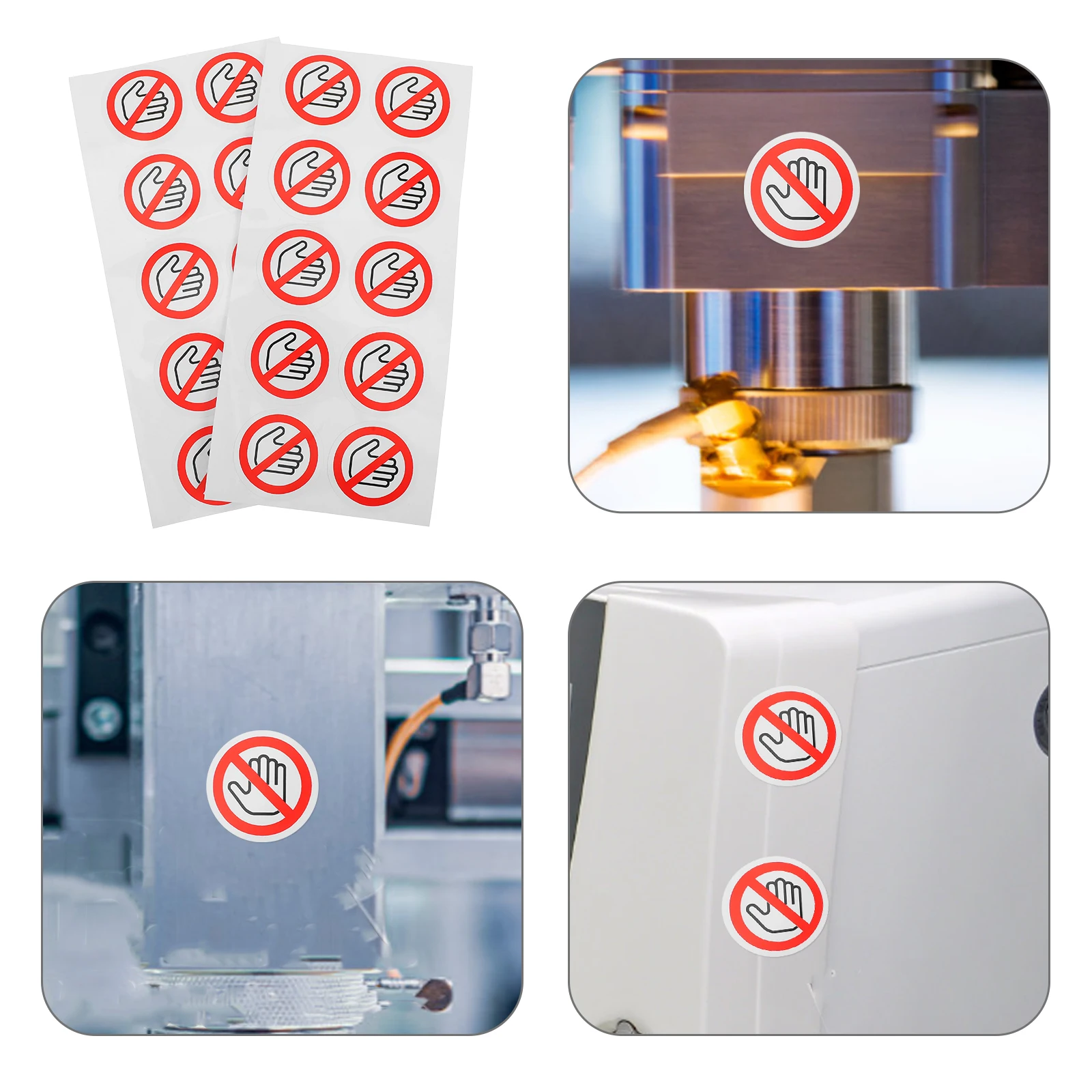 

20 Pcs Alert Logo Tag Adhesive Hand Decal Do Not Touch Stickers Hands Sign Use Labels Bulk Warning