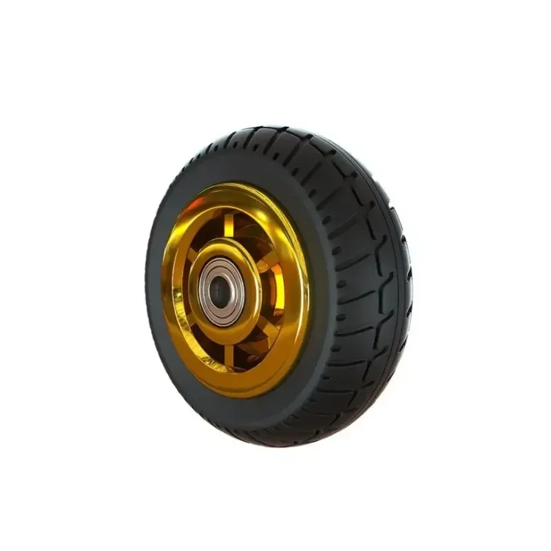 1 Pc 5 Inch Heavy-Duty Caster Rubber Gold-Plated/Humvee/TPR Width 50mm Silent Wheel Universal Trolley Industrial Trailer Single