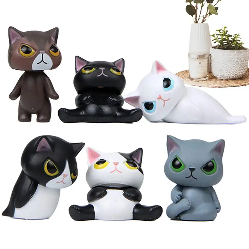 Miniatuur tuin katten vermomming kat ontwerp miniatuur mini kat beeldjes 6 stuks schattige mooie miniatuur katten voor kinderen verjaardag baby