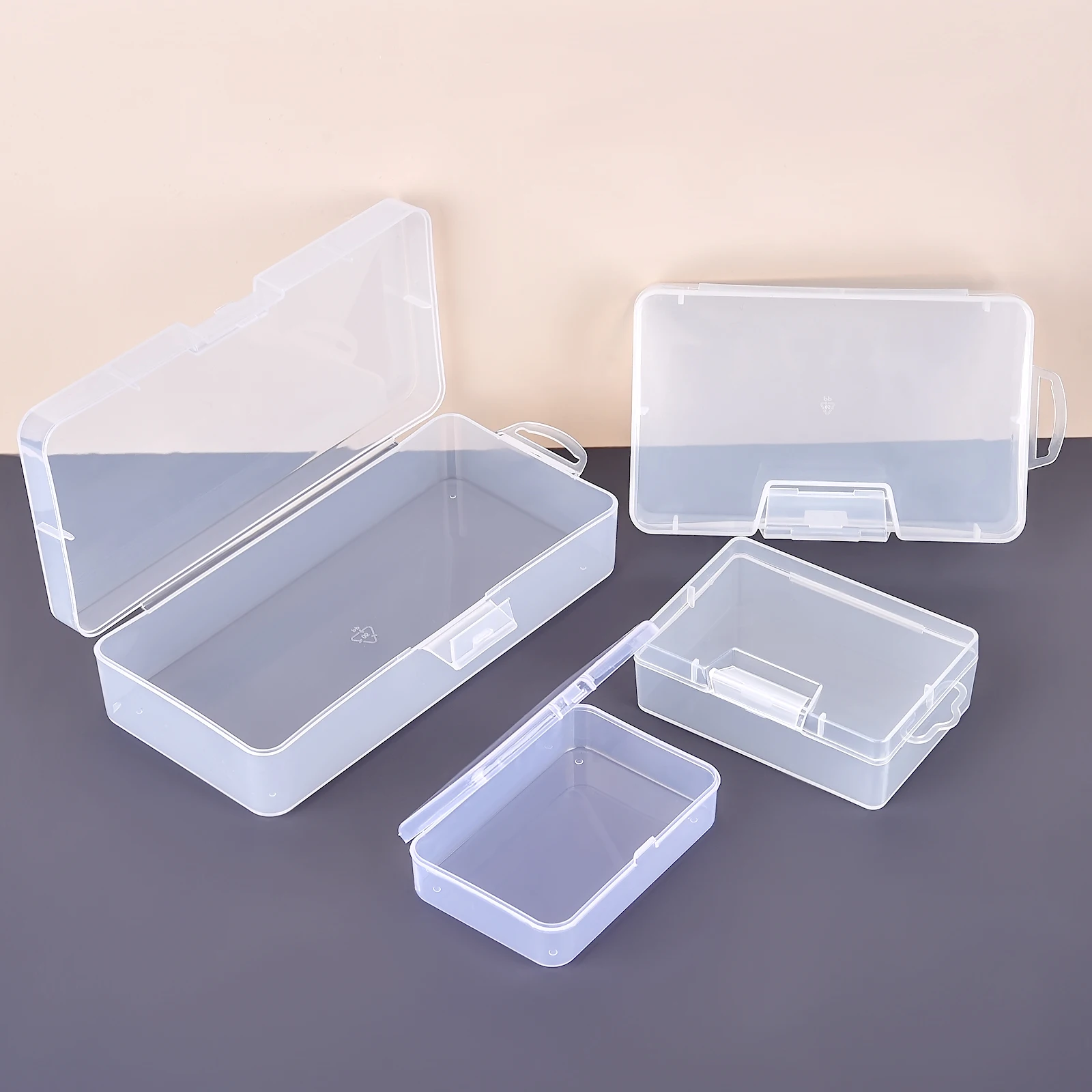 Small Rectangular Plastic Box Storage Boxes Polypropylene PP Parts Transparent Box Sample Packaging Box Jewelry Storage Case