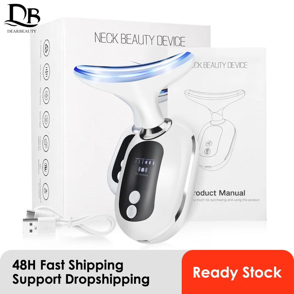 Urządzenie kosmetyczne EMS z mikroprądami do twarzy i szyi, terapia fotonowa LED, ujędrnianie skóry, redukcja podwójnego podbródka, redukcja zmarszczek, masażer do liftingu twarzy.