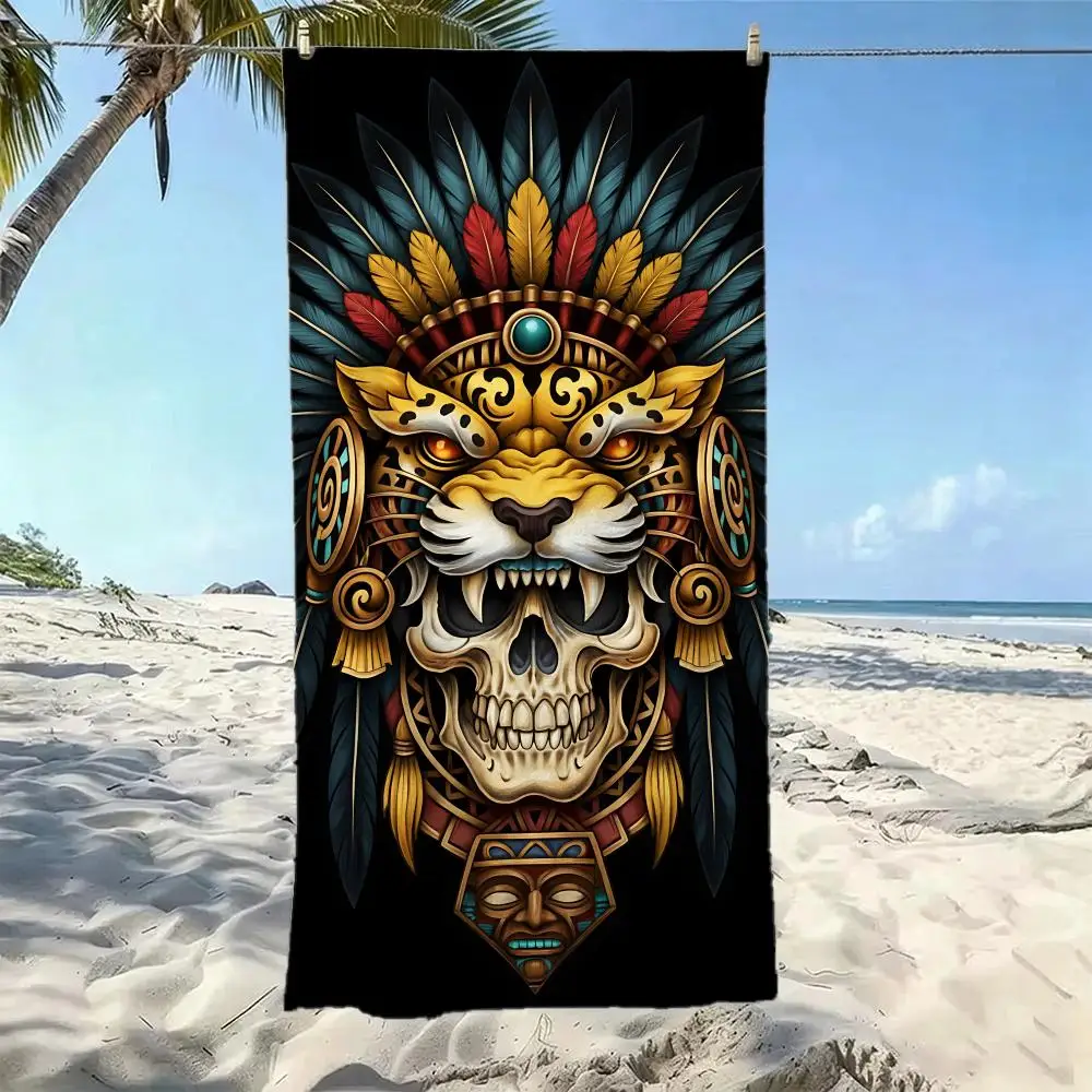 Mysterious A-Aztec Geometric TotemS Towel Five-Star Hotel Quality Eco-Friendly Ultra Soft Thick Towels & Beach Towels