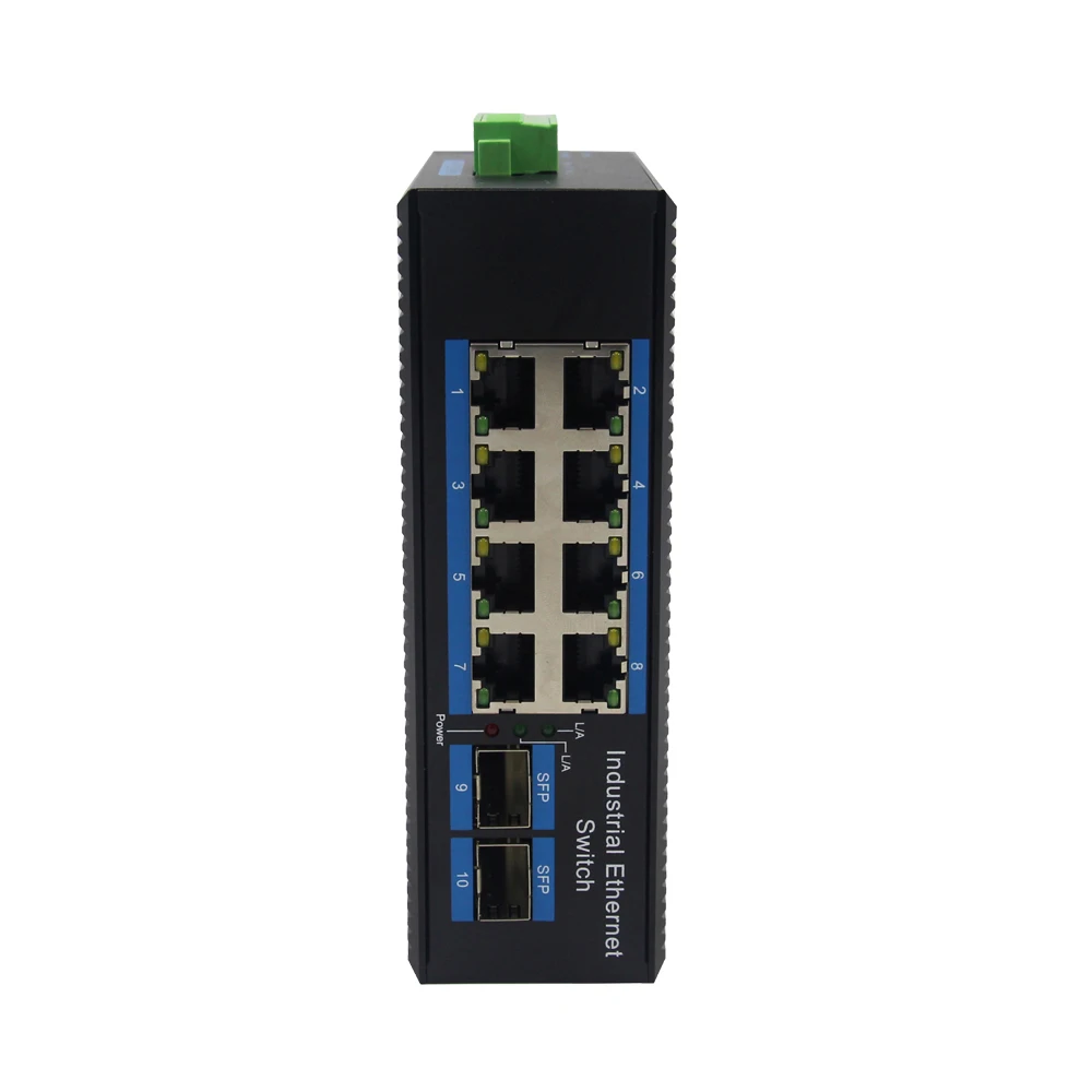 8 Port RJ45 Industrial Ethernet Switches with 2 SFP Solt Gigabit POE for Dahua IP Camera for Industrial Networks
