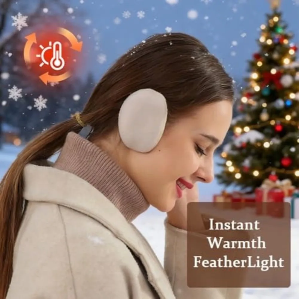 إكسسوارات عصرية من الصوف المنفوش بدون حمالات لتدفئة الأذن الدافئة لحماية الأذن أغطية الأذن المقاومة للرياح قفازات الأذن الناعمة للأنشطة الخارجية