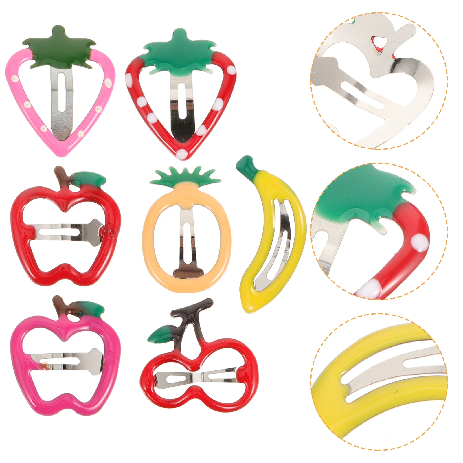 14pcs Adorable Hair Clip Fruit Shaped Hair Pin Bobby Pin Hair Barrette for Kids Girls (Red + Pink + Banana + Yellow Pineapple