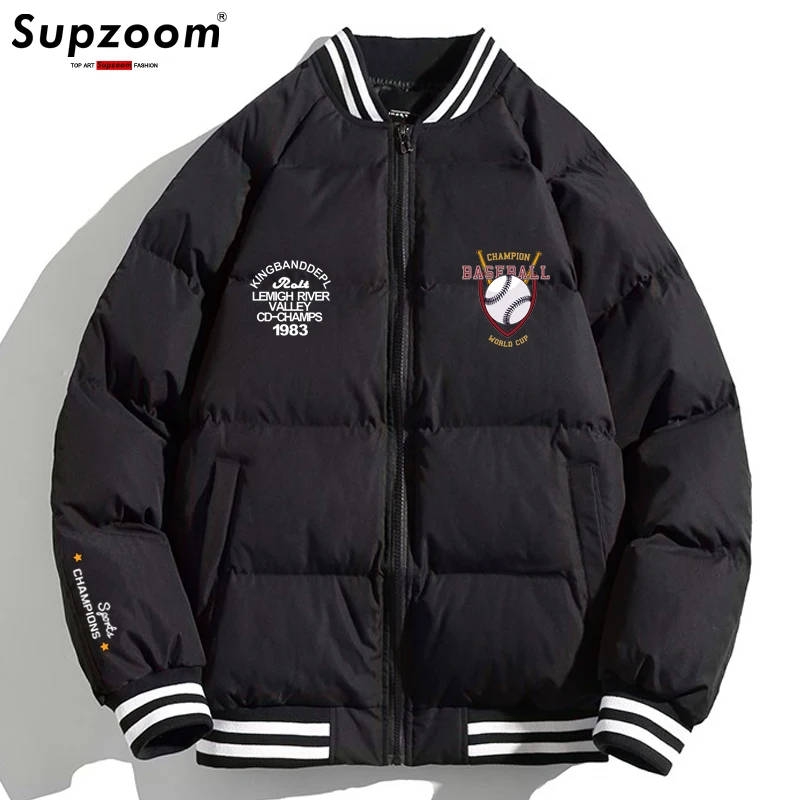 Supzoom 2022 New Arrival Parka Thick Casual Zipper Regular Winter Jacket Men Quilted Male Popular Clothes Baseball Coat Short 