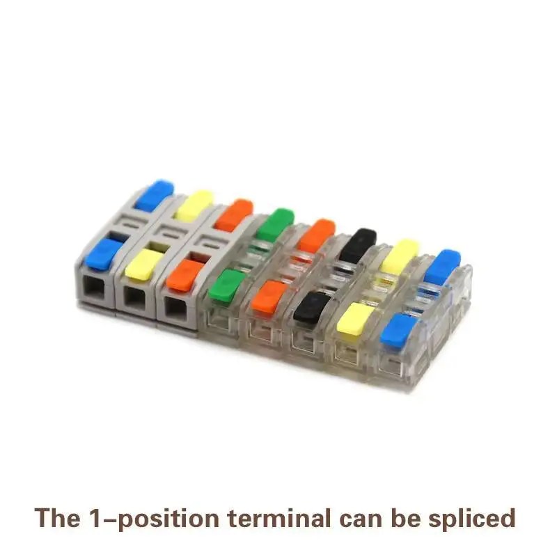 Mini Type Wire Connectors 2 Pin Electrical Cable Led Strip Terminal Blocks Cage Spring Universal Compact Quick Wiring Conductor