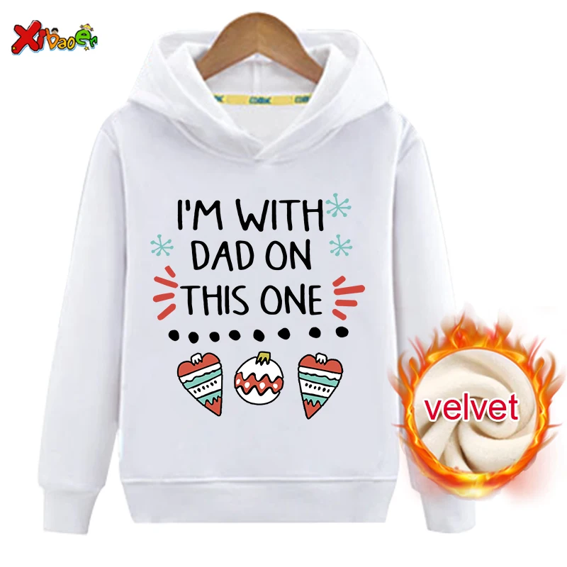 Hoodie Family Christmas Matching Outfits Sweater Clothing Red Warm Winter Children Sweatshirt Pullover Plus Velvet Couple Outfit