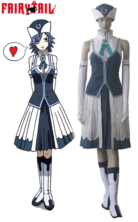 

Fairy Tail Rain Woman Juvia Lockser Blue Evening dress Cosplay Costume