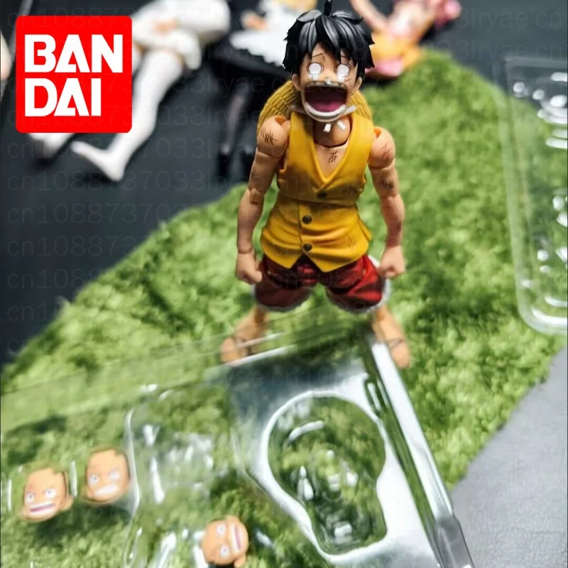 Figura de acción de Bandai S.H.Figuarts One Piece Monkey D Luffy Marineford Battle, modelo coleccionable móvil, juguetes de Pvc para niños, regalo