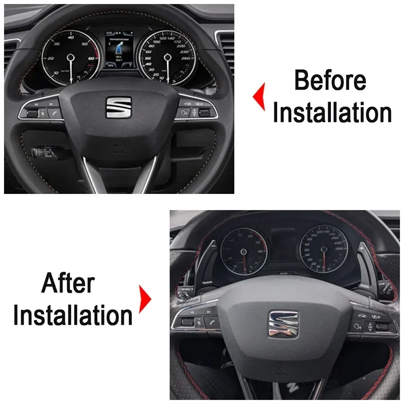 Paddle Shifter For Seat Alhambra Ateca Leon4 5F FR Cupra Car Steering Wheel Paddles Extend DSG Stickers for Seat leon 2021 mk4 view 4