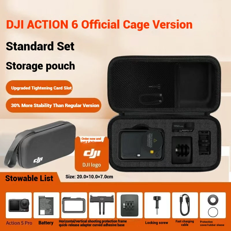 Przenośny futerał na DJI Action 6 Wodoodporna torba Ładowarka Bateria Podstawka do selfie Torba do przechowywania akcesoriów DJI Action 6 — zdjęcie produktu 2