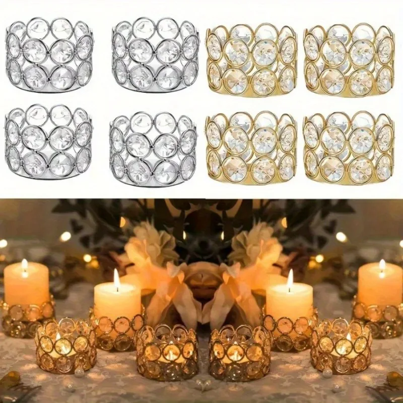 Kristall-Teelichthalter mit Diamant-Zylinder-Design-Finish für Hochzeits-Mittelstücke, Tischdekoration, Kamin, Kandelaber
