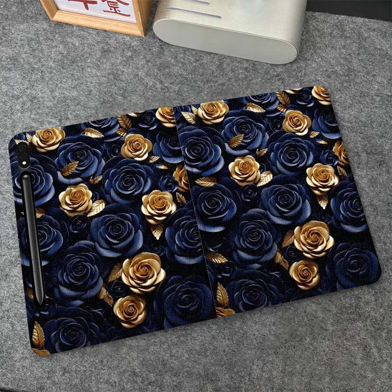 

Beautiful Flower Glossy Rose Gift For Samsung Galaxy Tab S6 S7 S8 S9 S10 FE Plus Lite Soft Flexible Support Tablet Case