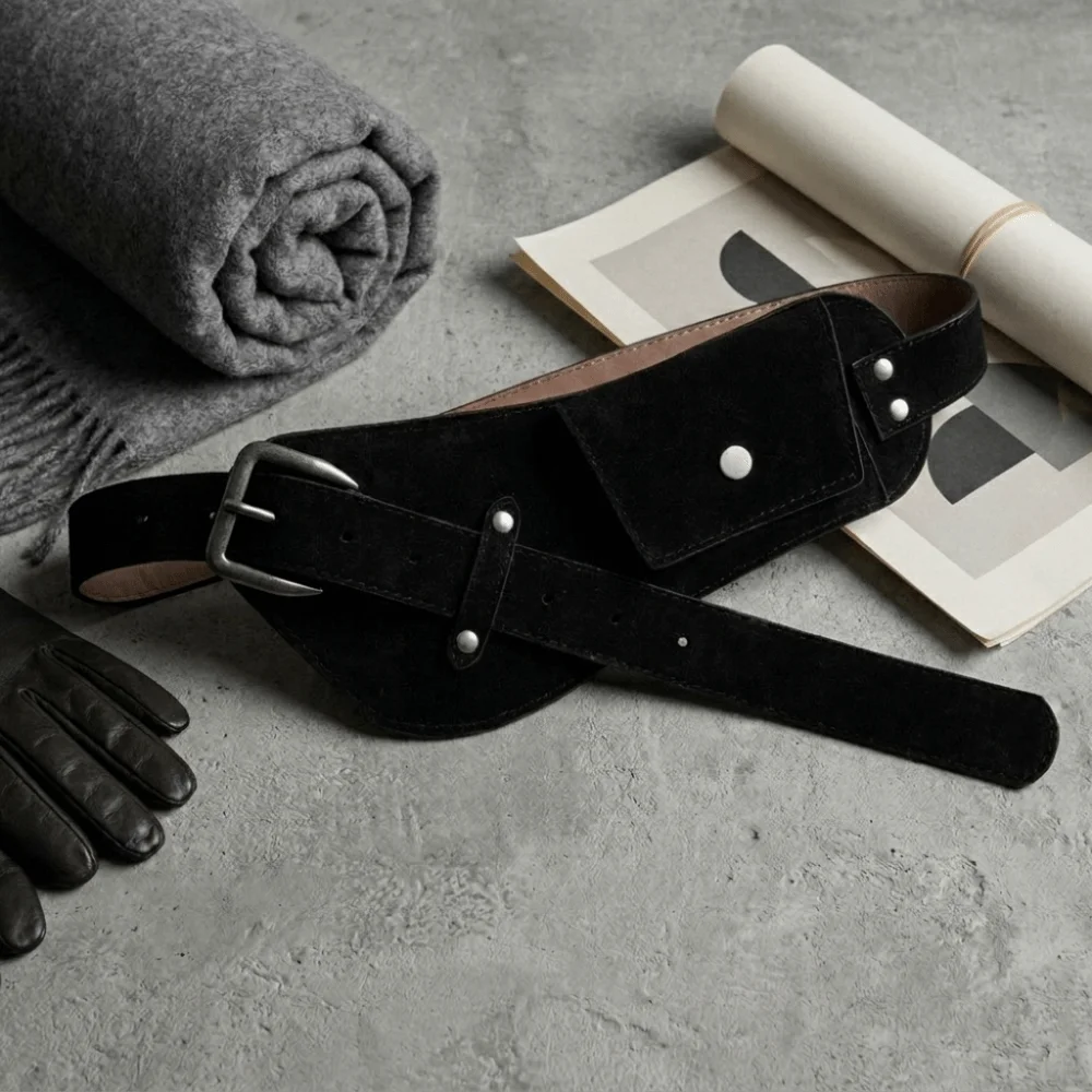 Belt Bag Leather Wide - Mode PU Pin Buckle Tailleband Brede