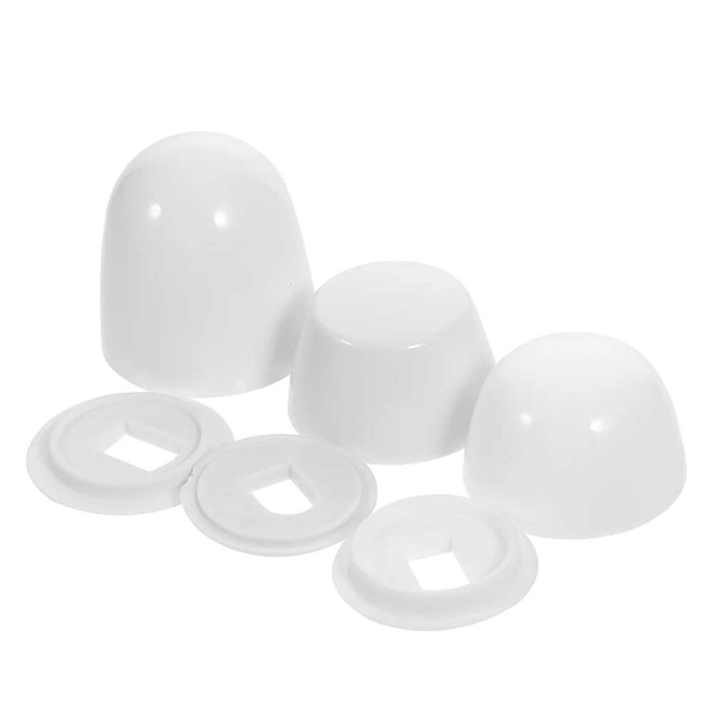 

3 Pcs Tall Toilet Tank Bolt Caps Decorative Covers White Abs Bathroom Screws Universal Fit Toilet Bowl Gasket Base Caps