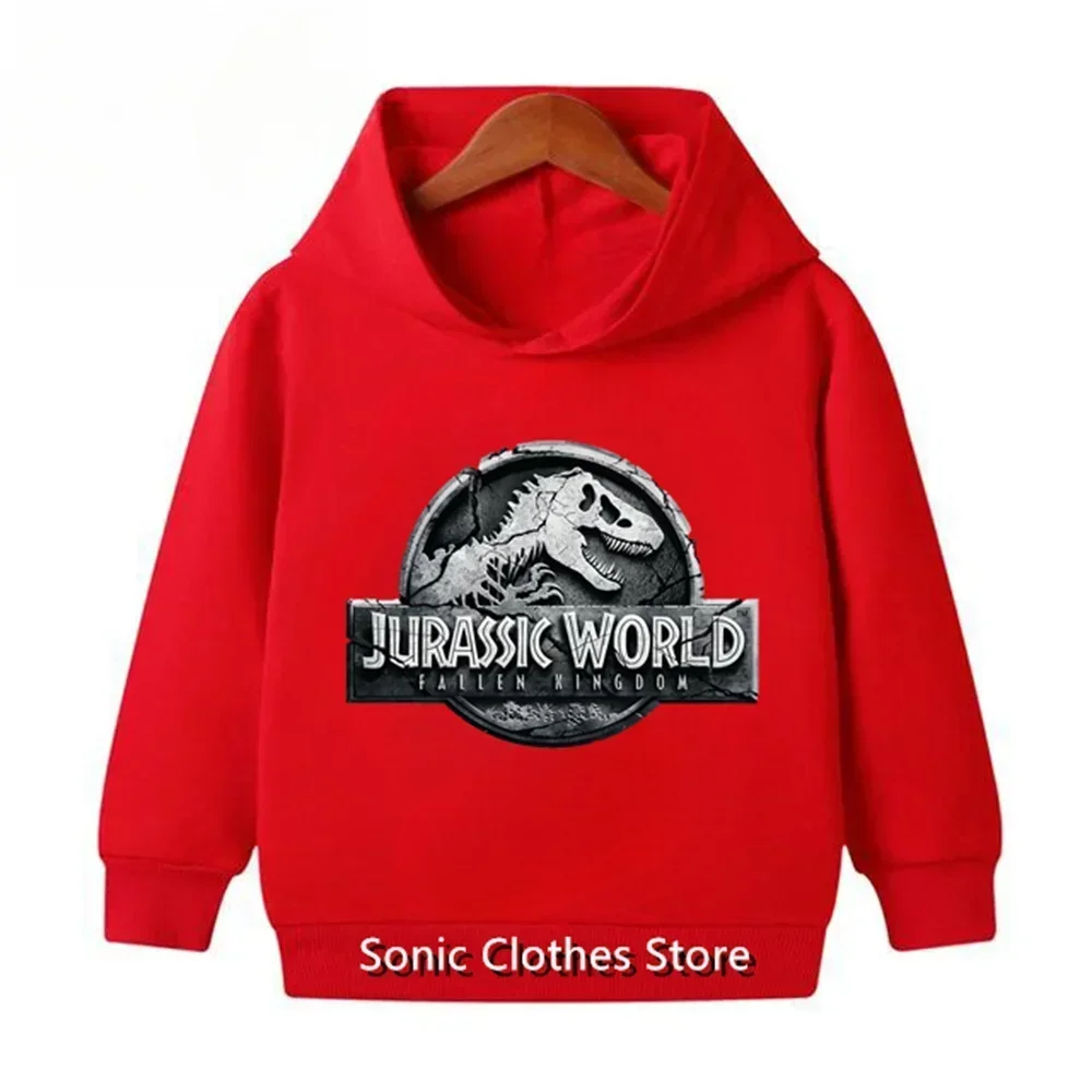 Jurassic World Hoodie Dinosaur Print Jurassic Park Hoodie Clothes Boys Kids Tops Girls Sweater Kids 3-14 Years Tops