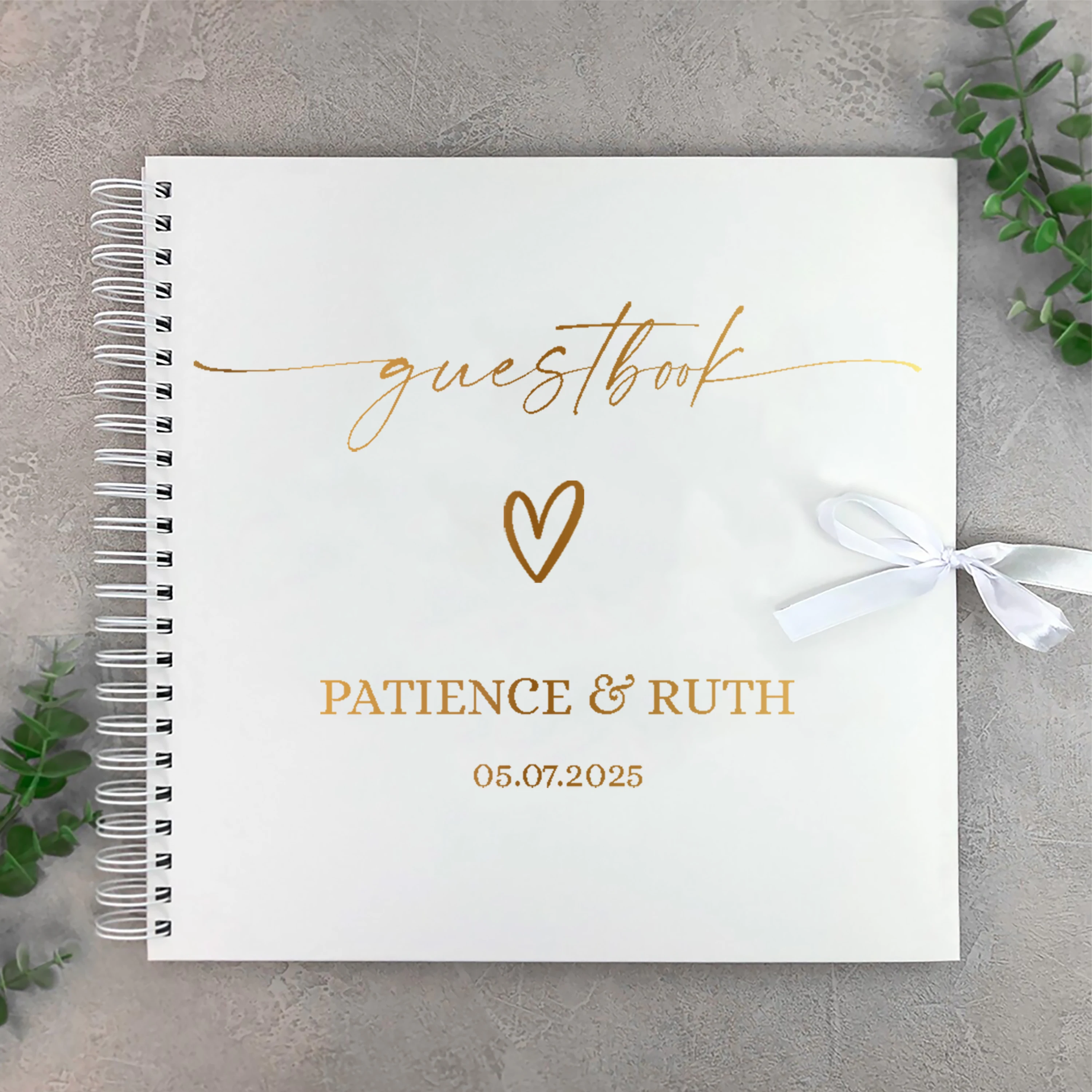Personalized Wedding Guestbook with Ribbon Signing Book Weddings Ceremony Decoration Communion Signature Book Photo Album Gift
