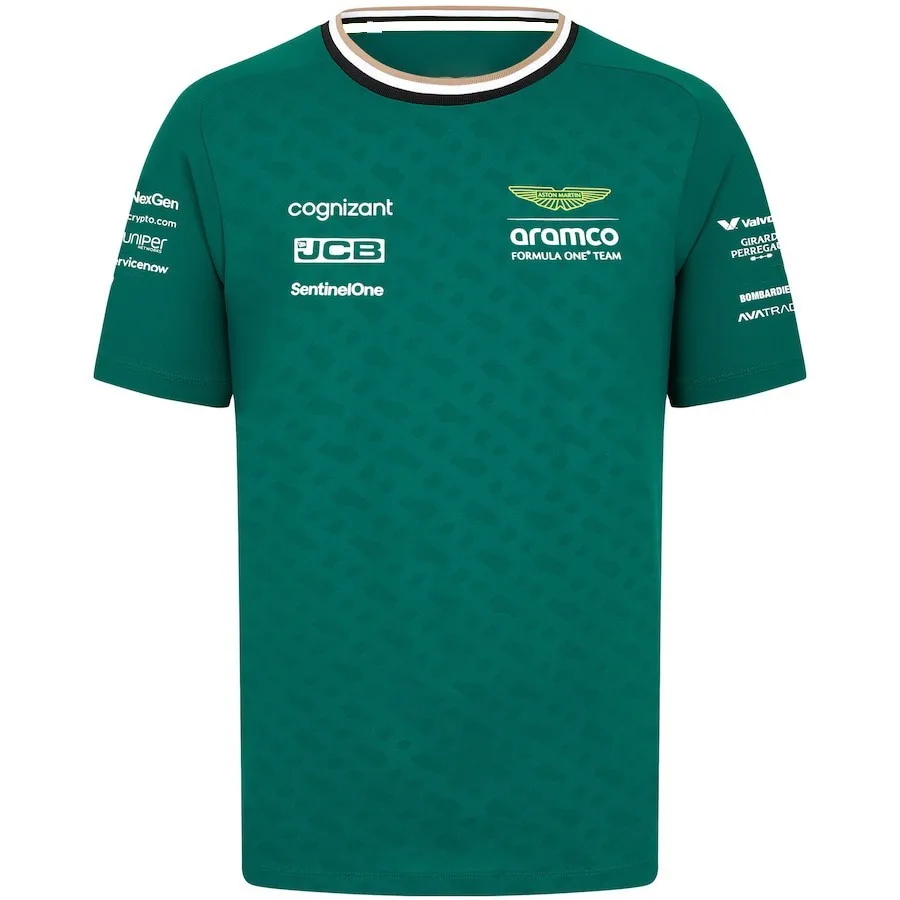 Formula1 Team Racing 2024 New Green Summer Men\'s Breathable T-Shirt Outdoor Sports Team Casual Short Sleeves T Shirt For Men