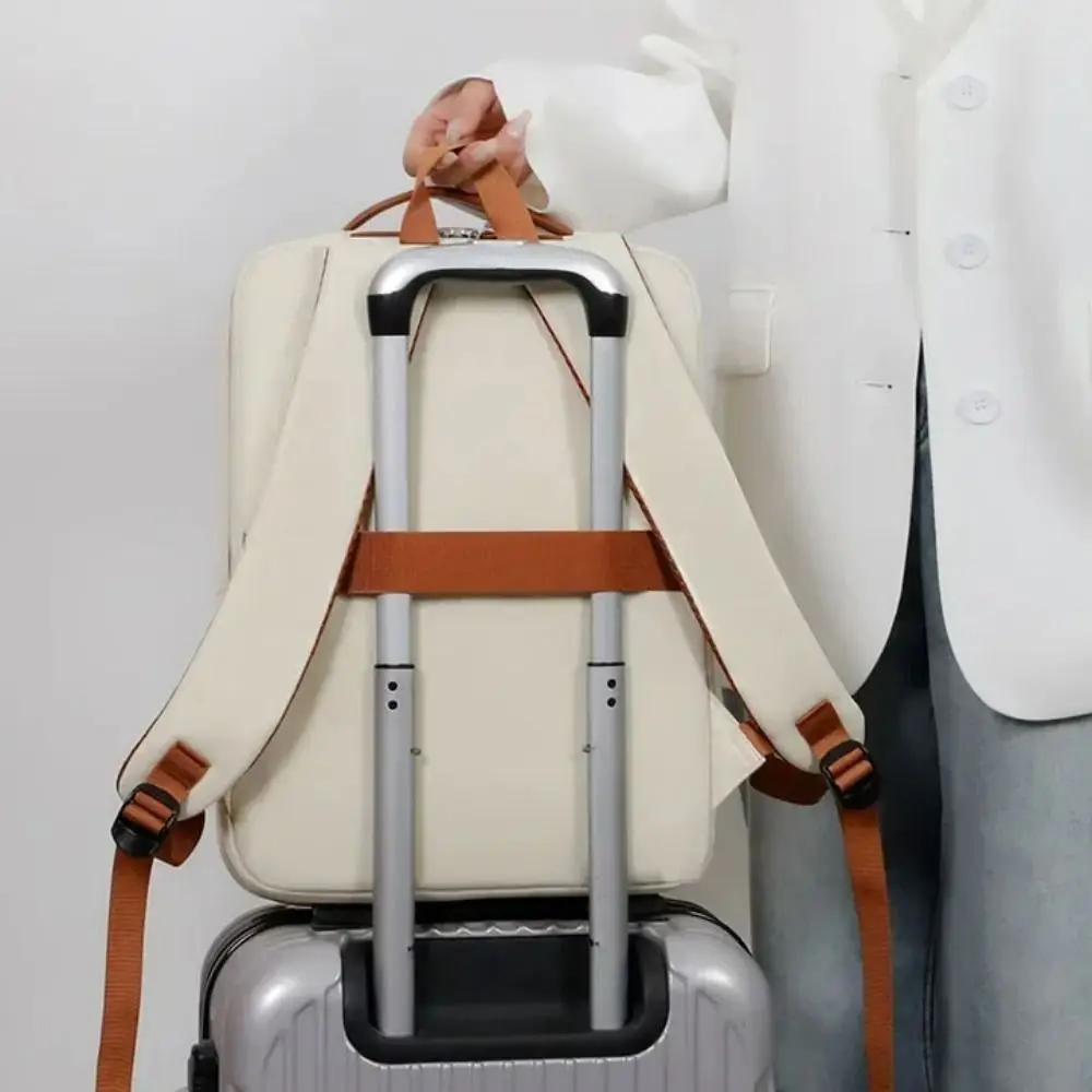 

15,6-дюймовый деловой рюкзак для ноутбука, модная износостойкая школьная сумка большой вместимости с багажным ремнем и зарядкой через USB