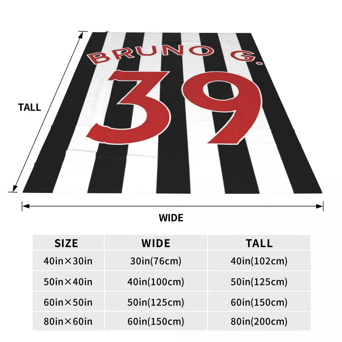 برونو Guimaraes 39 NEWCASTLE البطانيات لينة الدافئة الفانيلا رمي غطاء بطانية للسرير غرفة المعيشة نزهة السفر أريكة المنزل
