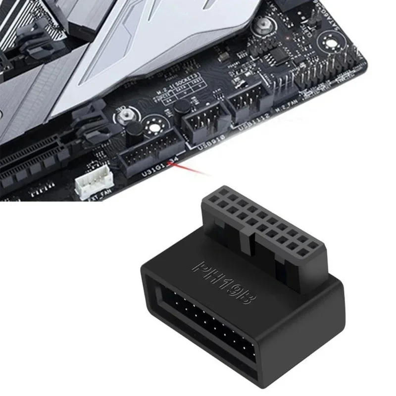1/2/3/4pcs Desktop Computer Motherboard USB 3.0 Connection Adapter Vertical Plug Needle 90° Turn Installed Steering Elbow