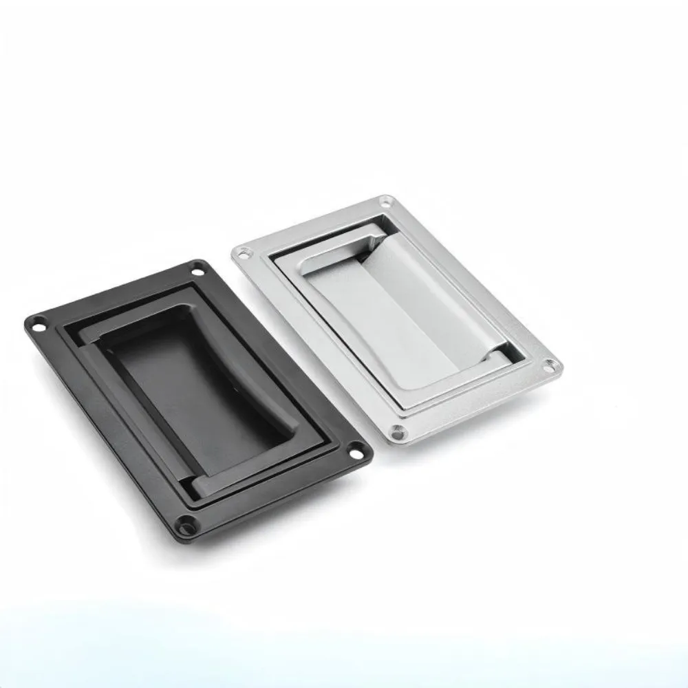 Recessed Foldable Pull Handle 90 Degree Flip Zinc Alloy 130MM Flush Mount Hidden Pull Handle Cabinet Toolbox Hardware Part