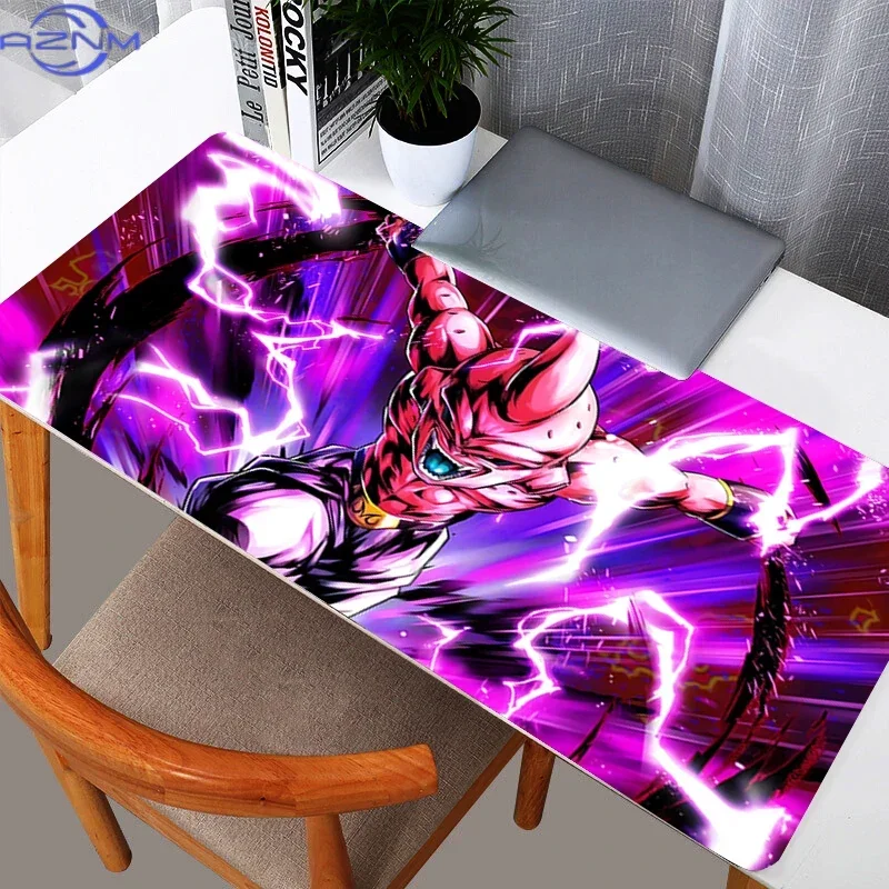 Anime Pink Demon Villain Mouse Pad, Rubber Anti-slip Gaming Mouse Pad, Purple Lightning Burst Comic Print Desk Mat with Smooth S