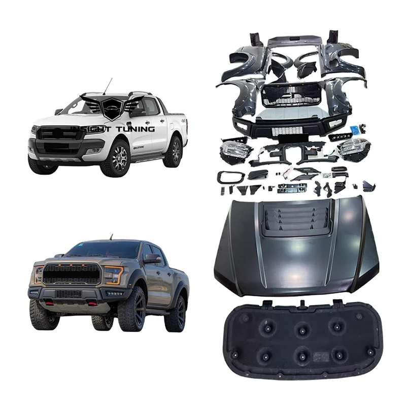 Pickup Tuning T6 T7 T8 Bodykit F150 parachoques delantero faro guardabarros 2012-2021 para Ford Ranger Body Kit
