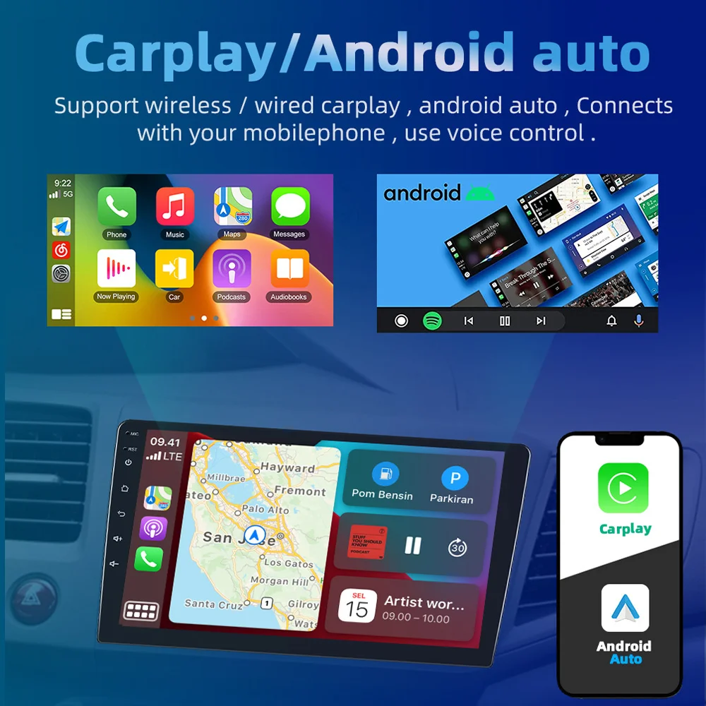 Podofo Rádio Do Carro Android Para Nissan Qashqai J10 2006-2016 AI Voice Video Player Navegação Estéreo 4G Auto Carplay 2din Autoradio