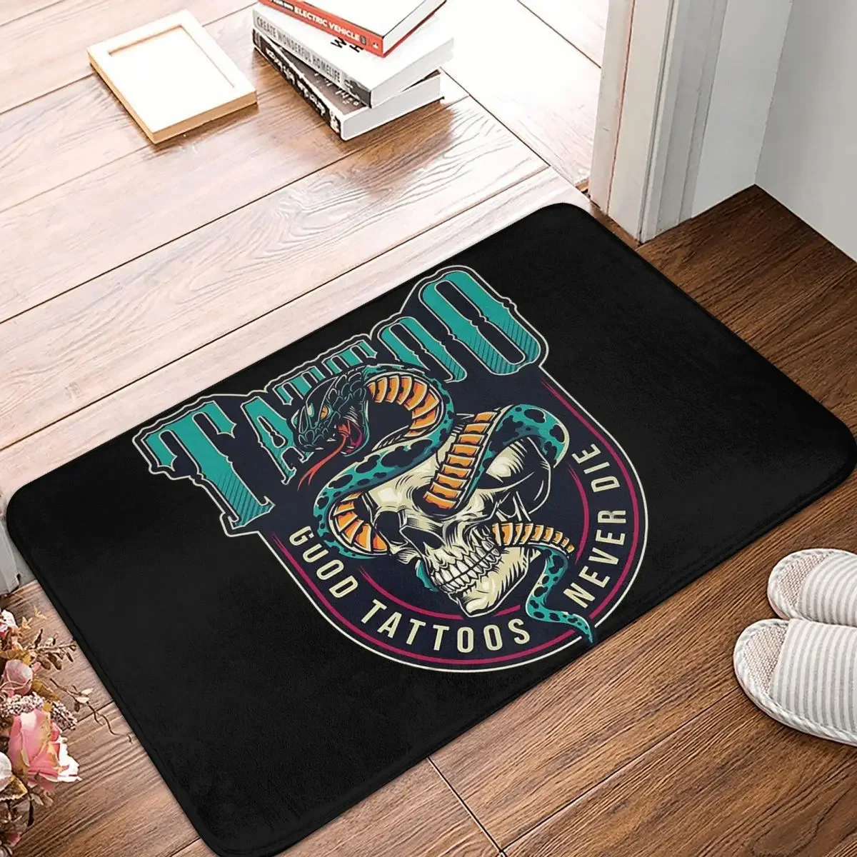 Cobra Kai Amanda TV Non-slip Doormat Vintage Snake Good Tattoos Never Die Bath Kitchen Mat Outdoor Carpet Home Pattern Decor