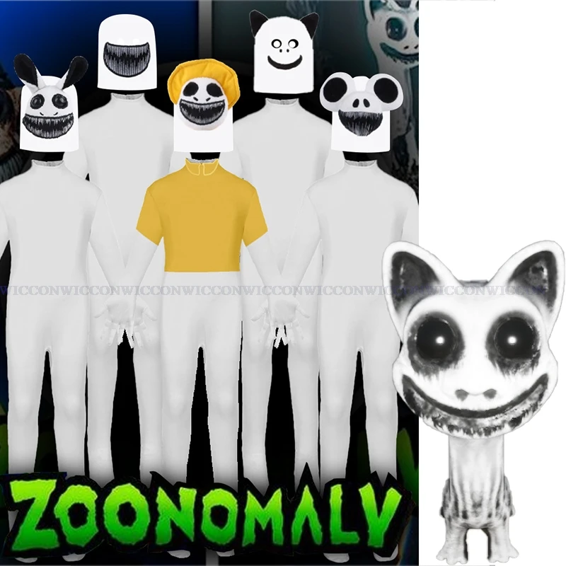 2024 New Adult Kids Family Game Zoonamaly Cosplay Jumpsuit Costume Child Zookeepers Monster Smile Cat Halloween Dress Up Gift