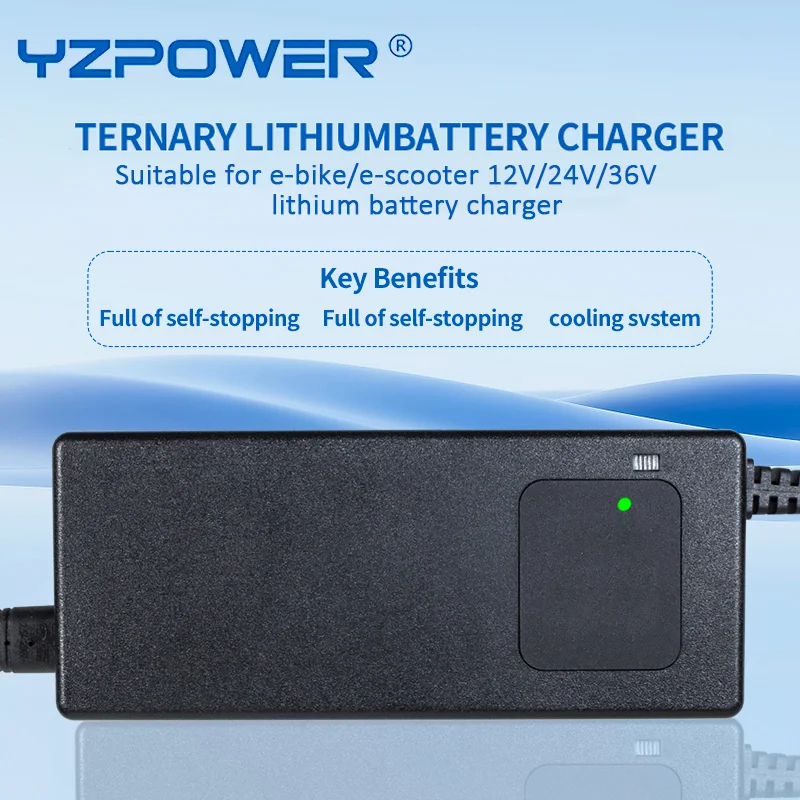 

YZPOWER 12 В 24 В 36 В Зарядное устройство для литиевых батарей 12,6 В 29,4 В 42 В/8 А 4A 3A Интеллектуальная быстрая зарядка вилка США/ЕС/Австралии/Великобритании