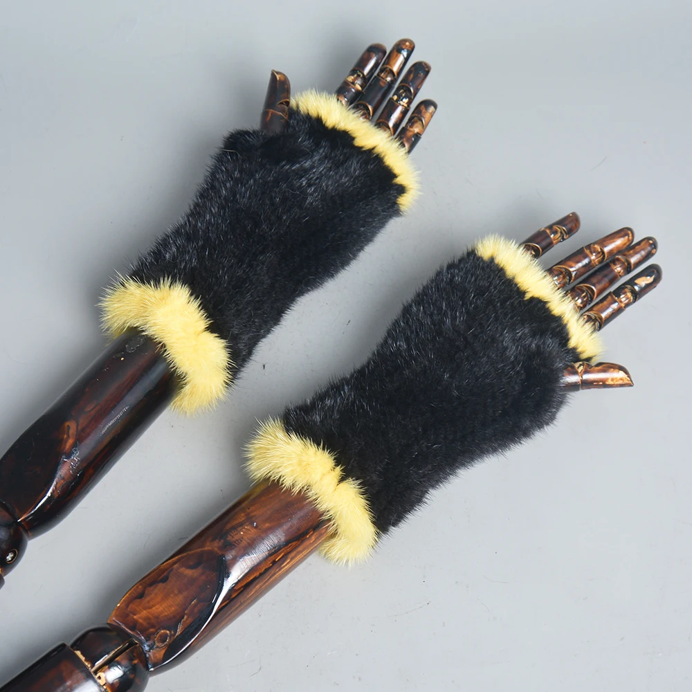 Women\'s gloves winter Natural Real Mink Fur Gloves women Heated Warm Genuine Mink Fur Mittens Girl Fashion Real Mink Fur Gloves