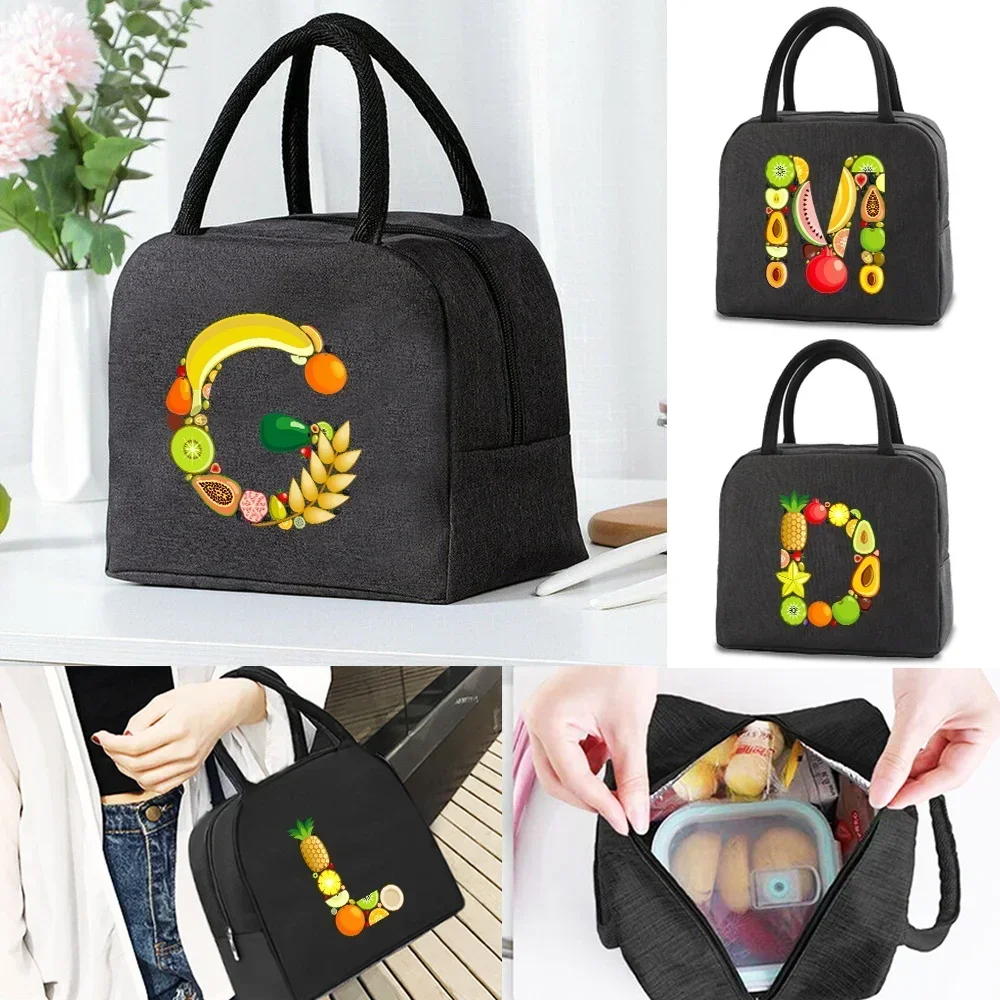 

Mini Insulated Lunch Bag Insulated Lunch Bag Convenient Pee Box Container Fruit Pattern Printed Canvas Lunch Bag